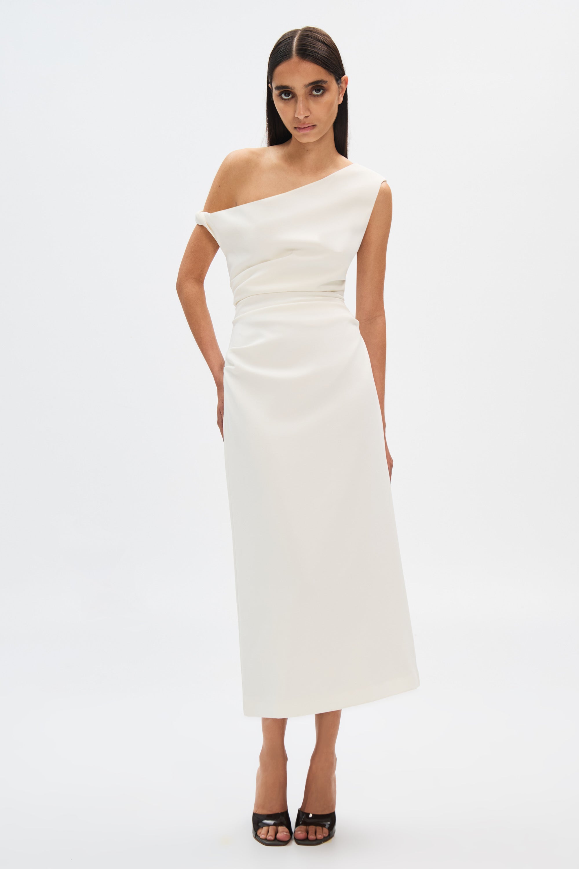 NWT popular Misha Ivory Gertrude Front Slit Midi Dress w/ Square Notch Neckline