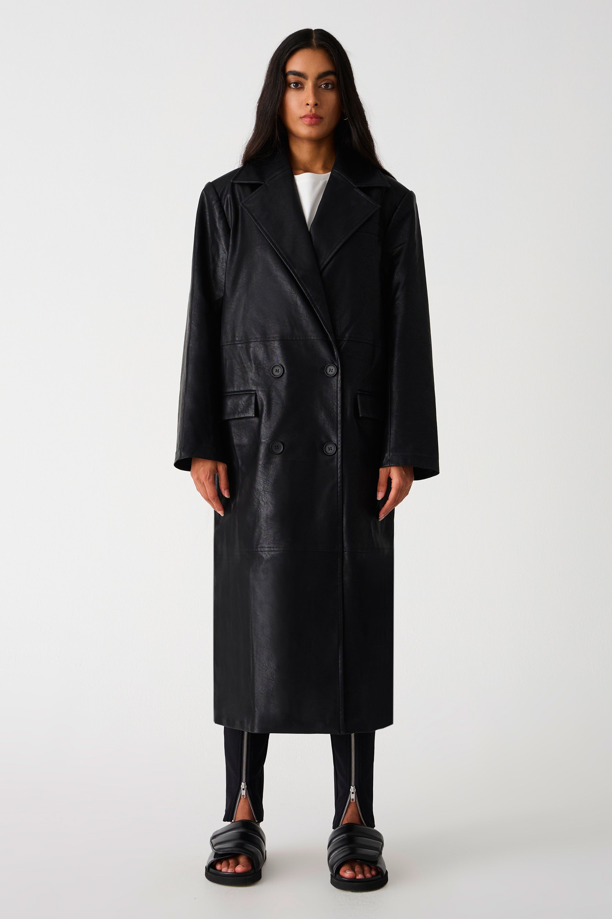 AUSTYN FAUX LEATHER COAT MISHA