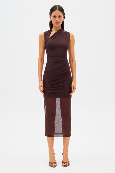 Misha Collection Clarice Studded Midi Dress in Gunmetal NWT Size 0 2024 Retail $360